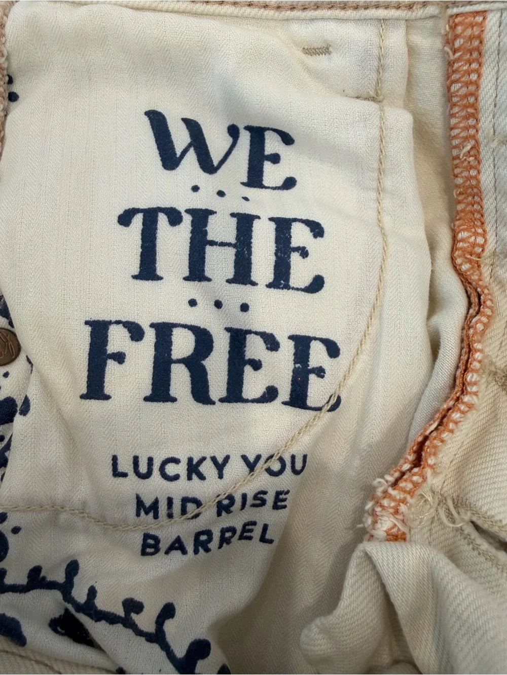 We The Free Cream Lucky You Mid Rise Barrel - Picture 3 of 8